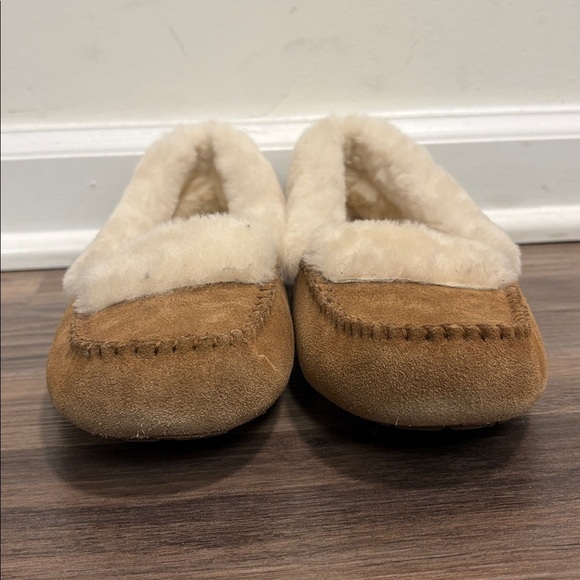 UGG WOMENS GRANTT SUEDEN CHESTNUT BROWN WOOL LOAFER SLIPERS SIZE 7 - Picture 3 of 7